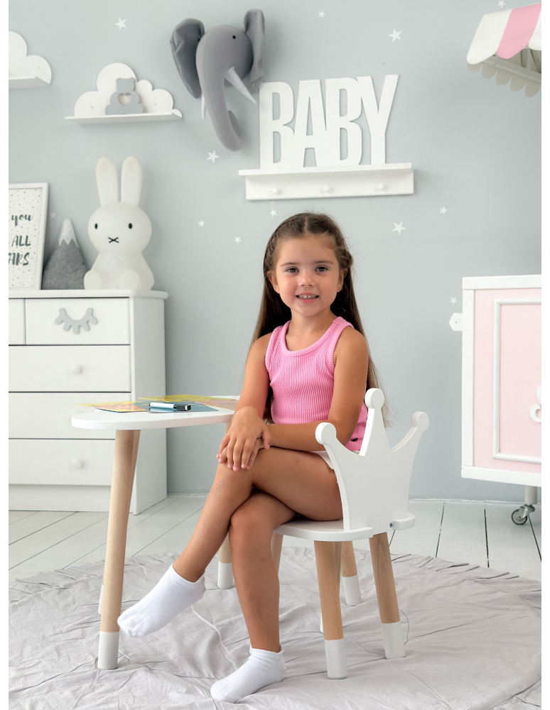 Stoły i ławki - Stolik chmurka z krzesełkiem korona biały komplet stoliczek krzesło zestaw - produkt b2b.wamar.biz 7