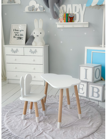 Stoliczek chmurka krzesełko motylek krzesło stolik stół biały zestaw brąz - produkt 2