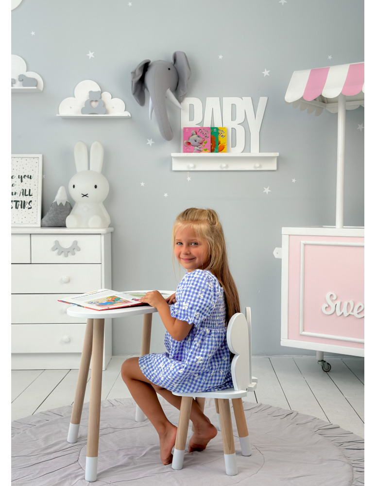 Stoły i ławki - Stoliczek chmurka krzesełko motylek krzesło stolik stół biały zestaw brąz - produkt b2b.wamar.biz 5