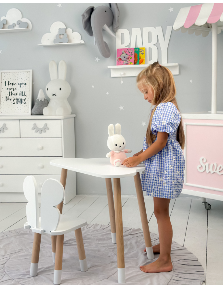 Stoły i ławki - Stoliczek chmurka krzesełko motylek krzesło stolik stół biały zestaw brąz - produkt b2b.wamar.biz 6