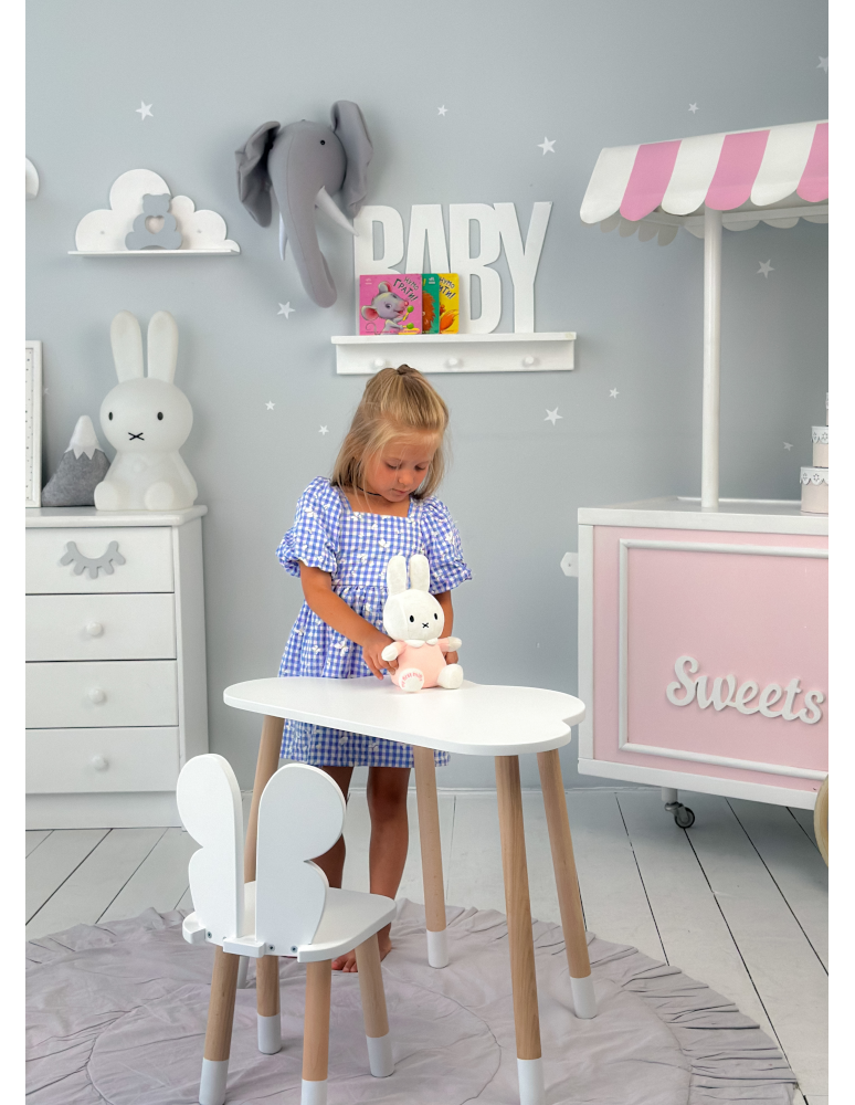 Stoły i ławki - Stoliczek chmurka krzesełko motylek krzesło stolik stół biały zestaw brąz - produkt b2b.wamar.biz 7