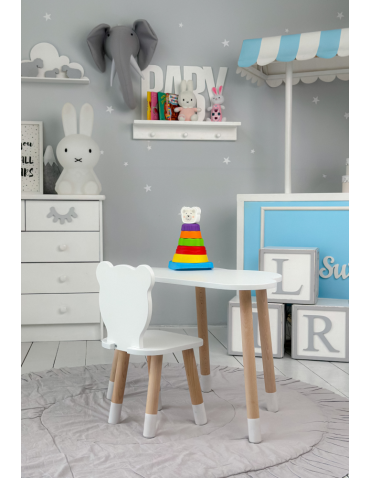 Stoły i ławki - Zestaw dla dziecka stolik chmurka krzesełko miś bały zestaw unisex komplet - product 3