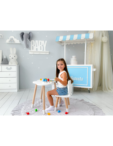 Stoły i ławki - Zestaw dla dziecka stolik chmurka krzesełko miś bały zestaw unisex komplet - product 5