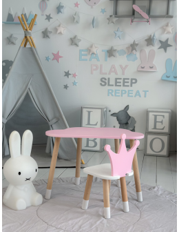 Stoliczek chmurka krzesełko korona różowy zestaw dziecięcy stolik krzesło - product 2