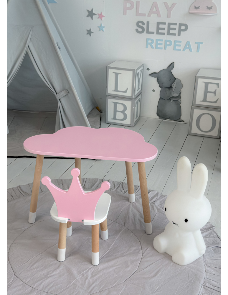 Stoły i ławki - Stoliczek chmurka krzesełko korona różowy zestaw dziecięcy stolik krzesło - produkt b2b.wamar.biz 3