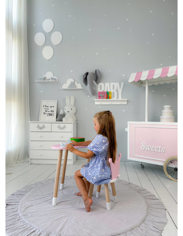 Stoły i ławki - Stoliczek chmurka krzesełko korona różowy zestaw dziecięcy stolik krzesło - produkt 4