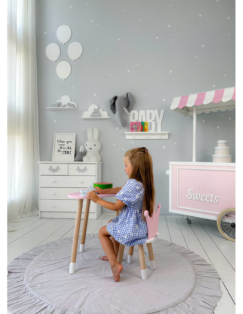 Stoły i ławki - Stoliczek chmurka krzesełko korona różowy zestaw dziecięcy stolik krzesło - produkt b2b.wamar.biz 4