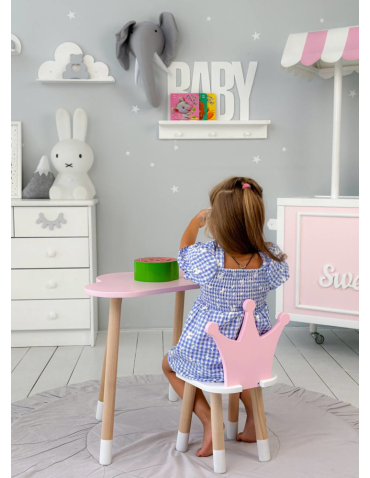 Stoły i ławki - Stoliczek chmurka krzesełko korona różowy zestaw dziecięcy stolik krzesło - produkt 5