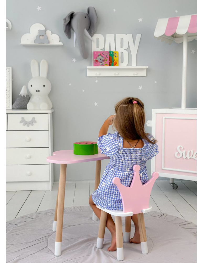 Stoły i ławki - Stoliczek chmurka krzesełko korona różowy zestaw dziecięcy stolik krzesło - produkt b2b.wamar.biz 5
