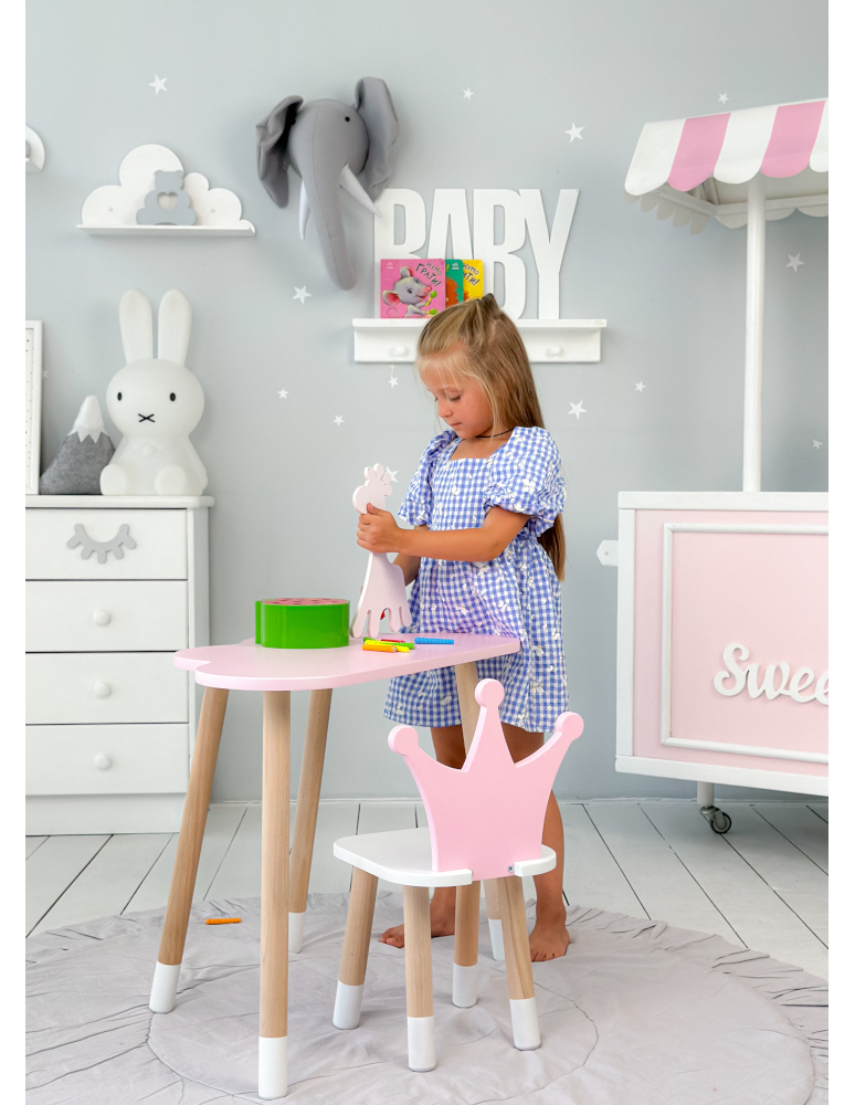 Stoły i ławki - Stoliczek chmurka krzesełko korona różowy zestaw dziecięcy stolik krzesło - produkt b2b.wamar.biz 6