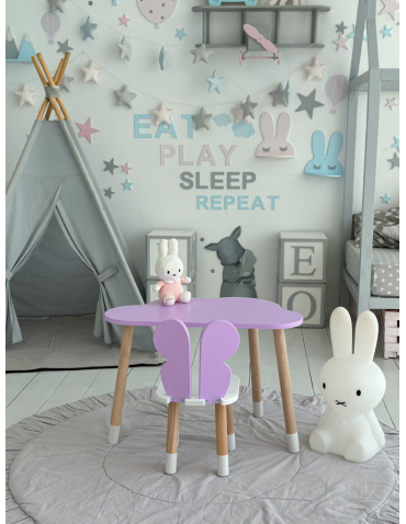 Stoły i ławki - Stoliczek chmurka stolik krzesełko motylek krzesło purple fiolet dziecko - produkt 3