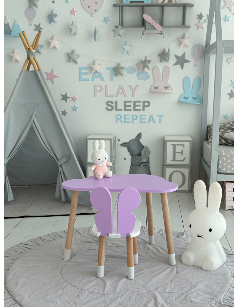 Stoły i ławki - Stoliczek chmurka stolik krzesełko motylek krzesło purple fiolet dziecko - produkt b2b.wamar.biz 3