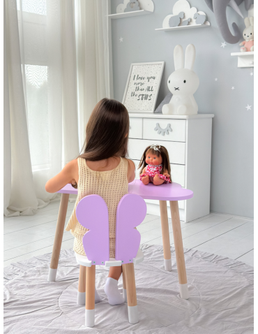 Stoły i ławki - Stoliczek chmurka stolik krzesełko motylek krzesło purple fiolet dziecko - produkt 5