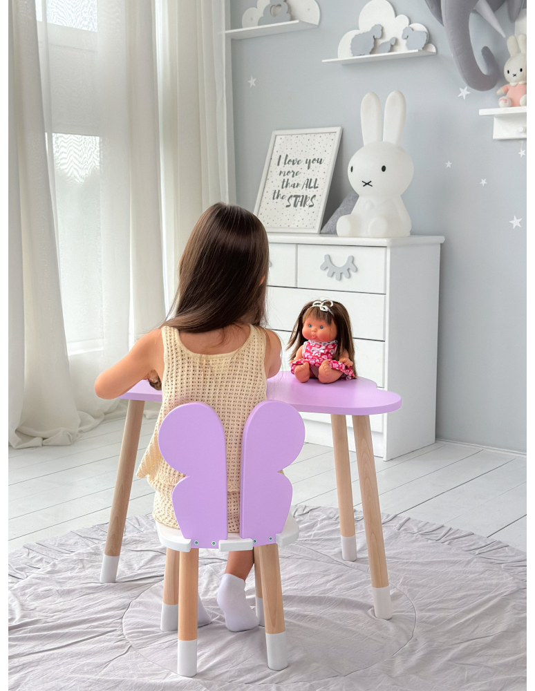 Stoły i ławki - Stoliczek chmurka stolik krzesełko motylek krzesło purple fiolet dziecko - produkt b2b.wamar.biz 5