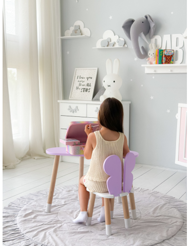 Stoły i ławki - Stoliczek chmurka stolik krzesełko motylek krzesło purple fiolet dziecko - produkt 7