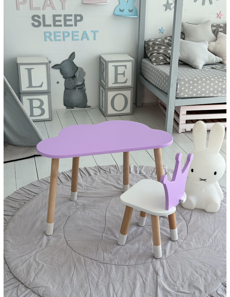 Stoły i ławki - Stolik chmurka krzesło korona fioletowy zestaw stoliczek krzesełko purple - produkt b2b.wamar.biz 2