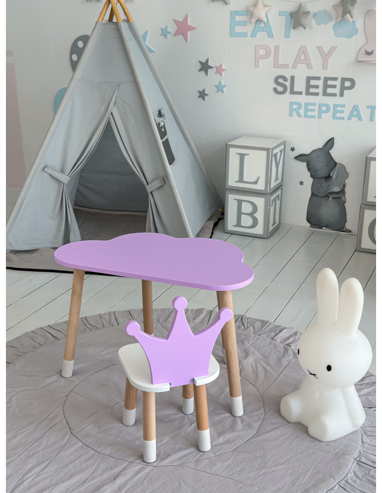 Stoły i ławki - Stolik chmurka krzesło korona fioletowy zestaw stoliczek krzesełko purple - produkt b2b.wamar.biz 3