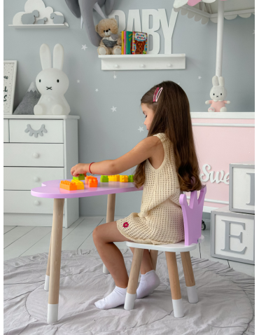 Stoły i ławki - Stolik chmurka krzesło korona fioletowy zestaw stoliczek krzesełko purple - produkt 4