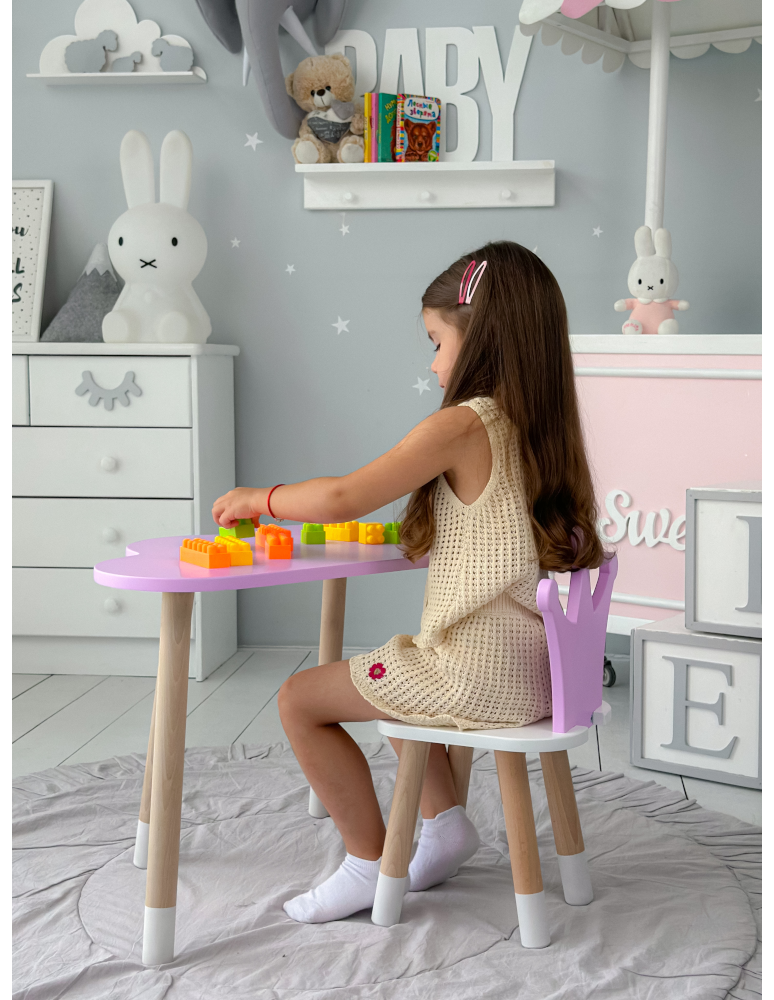 Stoły i ławki - Stolik chmurka krzesło korona fioletowy zestaw stoliczek krzesełko purple - produkt b2b.wamar.biz 4