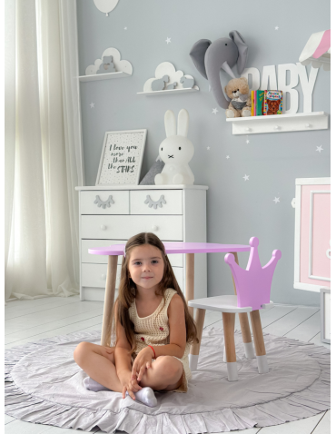 Stoły i ławki - Stolik chmurka krzesło korona fioletowy zestaw stoliczek krzesełko purple - produkt 6