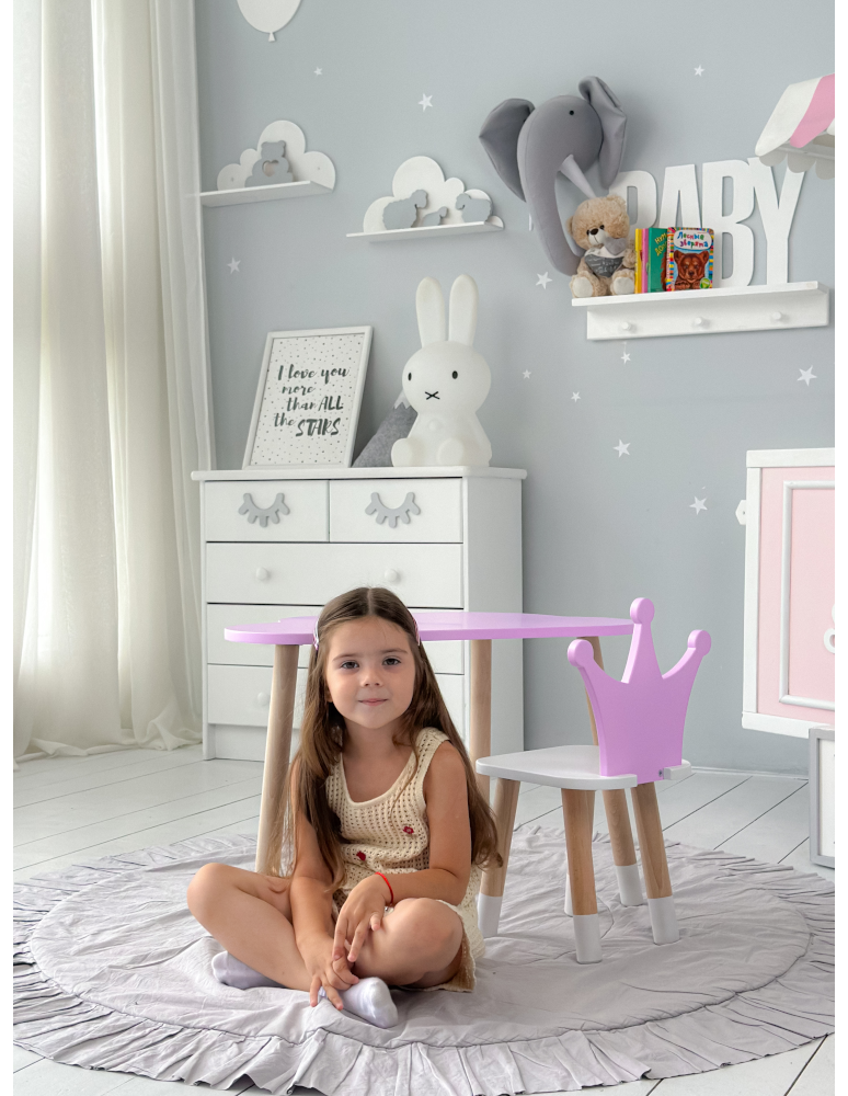 Stoły i ławki - Stolik chmurka krzesło korona fioletowy zestaw stoliczek krzesełko purple - produkt b2b.wamar.biz 6