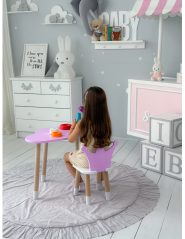 Stoły i ławki - Stolik chmurka krzesło korona fioletowy zestaw stoliczek krzesełko purple - produkt 7