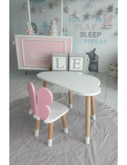 Biały stolik chmurka krzesełko różowy motylek zestaw dziecięcy do pokoju - product 2