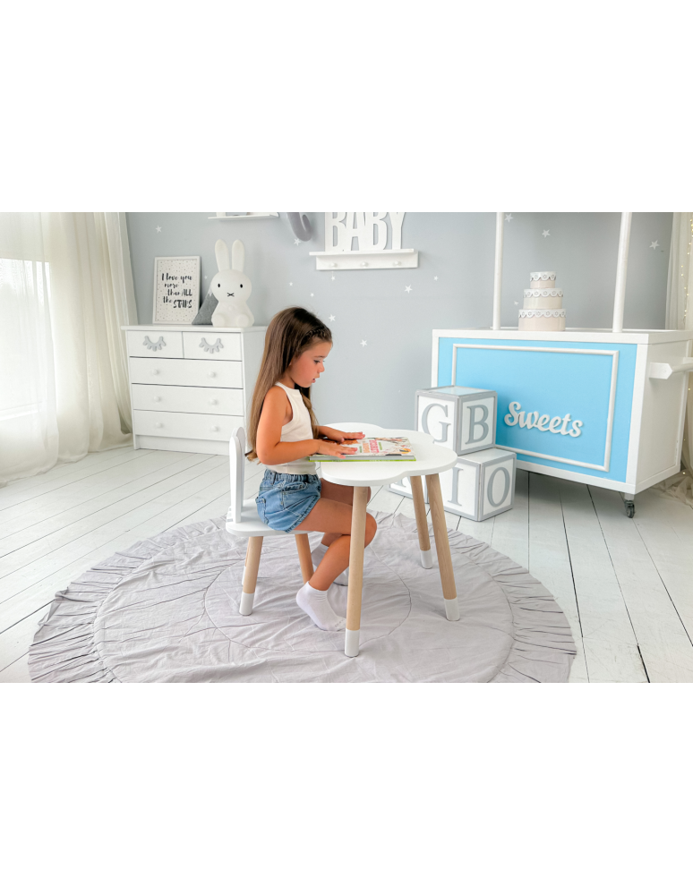 Stoły i ławki - Stoliczek biała chmurka krzesełko zajączek króliczek królik krzesło stół - produkt b2b.wamar.biz 7