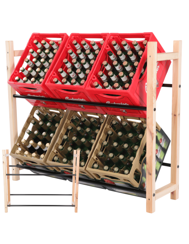 Stojaki na skrzynki - Regał na skrzynki na napoje piwo stojak 94,6x111,5cm METALOWE DRĄŻKI EKO - product b2b.wamar.biz 1
