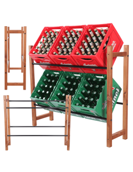 Regał na skrzynki na napoje piwo stojak na transportery METALOWE DRĄŻKI EKO