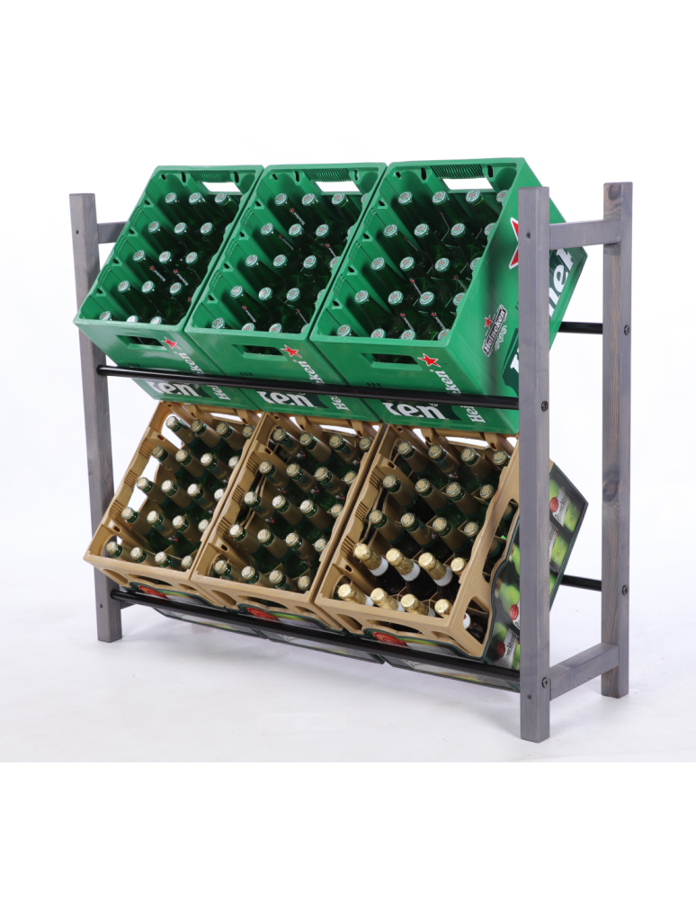 Stojaki na skrzynki - Stojak na skrzynki na napoje piwo regał na transportery METALOWE DRĄŻKI EKO - product b2b.wamar.biz 2