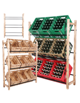 DUŻY STOJAK na skrzynki na napoje piwo regał na 6 skrzynek METALOWE DRĄŻKI