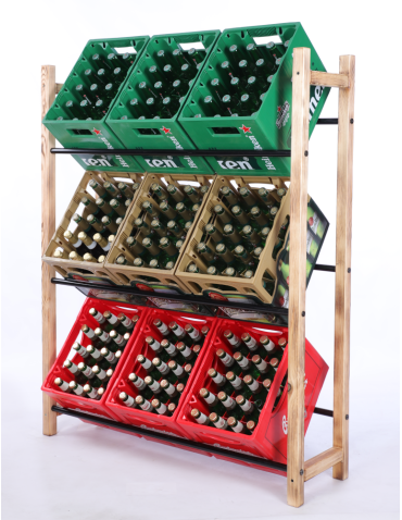 DUŻY STOJAK na skrzynki na napoje piwo regał na 6 skrzynek METALOWE DRĄŻKI - product 2