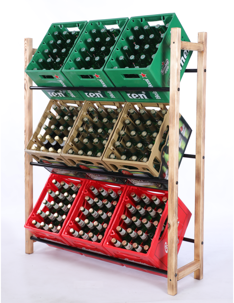 Stojaki na skrzynki - DUŻY STOJAK na skrzynki na napoje piwo regał na 6 skrzynek METALOWE DRĄŻKI - product b2b.wamar.biz 2