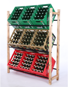 DUŻY STOJAK na skrzynki na napoje piwo regał na 6 skrzynek METALOWE DRĄŻKI - product 2