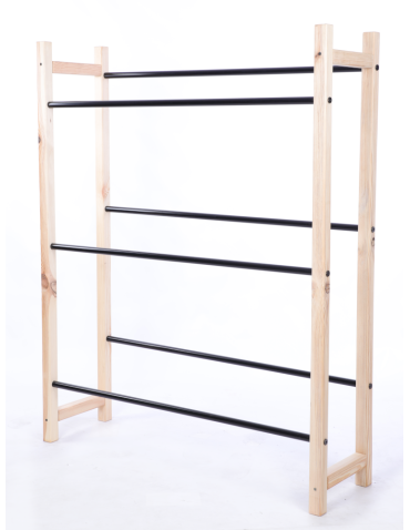 Stojaki na skrzynki - DREWNIANO-METALOWY STOJAK na skrzynki na napoje piwo REGAŁ DUZY 3 PÓŁKI - produkt 3