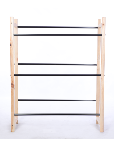 Stojaki na skrzynki - DREWNIANO-METALOWY STOJAK na skrzynki na napoje piwo REGAŁ DUZY 3 PÓŁKI - produkt 4