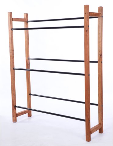 Stojaki na skrzynki - DREWNIANO-METALOWY STOJAK na skrzynki na napoje piwo REGAŁ szeroki 3 PÓŁKI - product 3