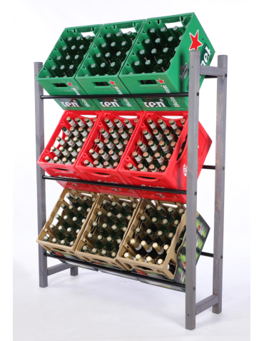 Stojak na skrzynki na napoje piwo regał transportery 3 METALOWE PÓŁKI EKO - product 2