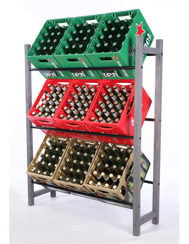 Stojaki na skrzynki - Stojak na skrzynki na napoje piwo regał transportery 3 METALOWE PÓŁKI EKO - product b2b.wamar.biz 2