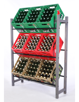 Stojak na skrzynki na napoje piwo regał transportery 3 METALOWE PÓŁKI EKO - product 2