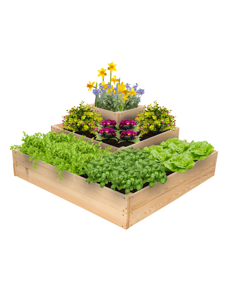 Uprawowe skrzynie ogrodowe- Warzywniaki- skrzynia do uprawy - Grządka podwyższona narożna inspekt drewniana donica 36x90x90 GRATISY EKO - product b2b.wamar.biz 2