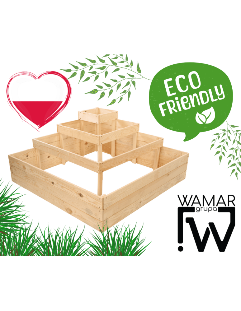 Uprawowe skrzynie ogrodowe- Warzywniaki- skrzynia do uprawy - Grządka podwyższona narożna inspekt drewniana donica 36x90x90 GRATISY EKO - product b2b.wamar.biz 12