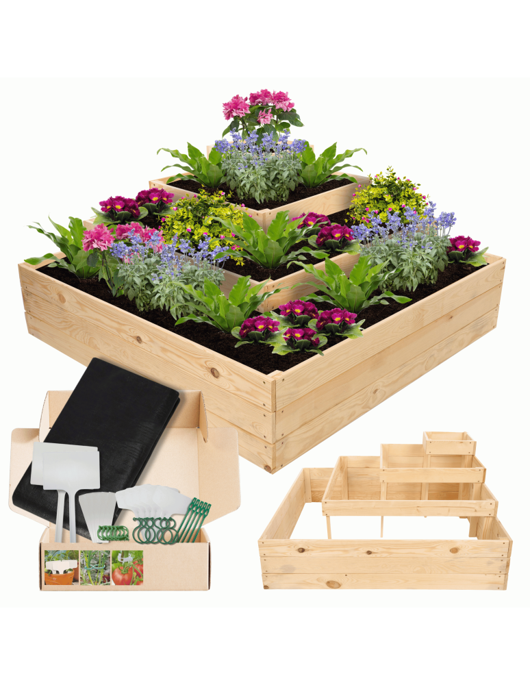 Uprawowe skrzynie ogrodowe- Warzywniaki- skrzynia do uprawy - Narożna skrzynia drewniana warzywnik zielnik 54x120x120 GRATISY WYSOKA ECO - product b2b.wamar.biz 1