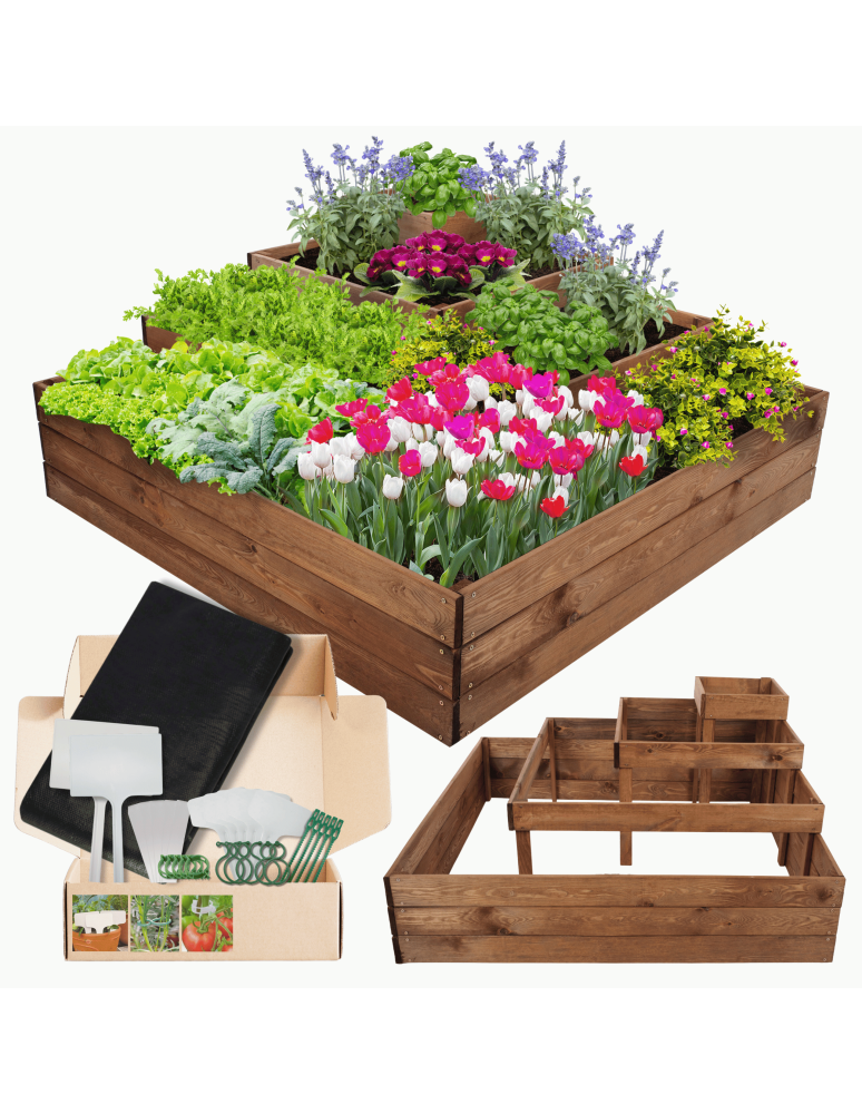 Uprawowe skrzynie ogrodowe- Warzywniaki- skrzynia do uprawy - Skrzynia drewniana narożna inspekt warzywnik 54x120x120 GRATISY WYSOKA ECO - product b2b.wamar.biz 1