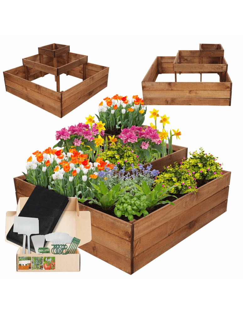 Uprawowe skrzynie ogrodowe- Warzywniaki- skrzynia do uprawy - Zielnik ziołownik narożna skrzynia drewniana na warzywa 45x90x90 GRATISY - product b2b.wamar.biz 1