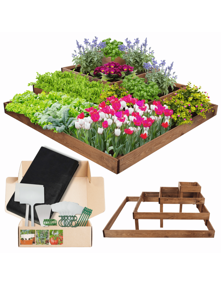 Uprawowe skrzynie ogrodowe- Warzywniaki- skrzynia do uprawy - Grządka drewniana narożna na warzywa skrzynia inspekt 36x120x120 GRATIS EKO - product b2b.wamar.biz 1