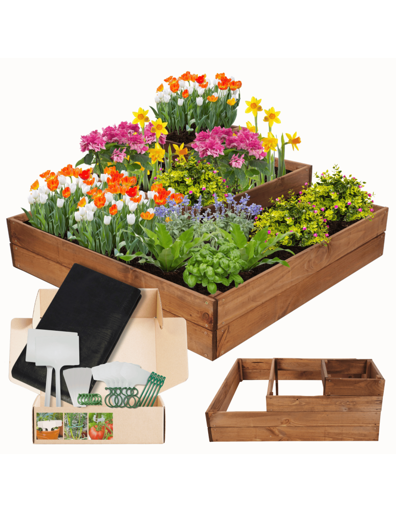 Uprawowe skrzynie ogrodowe- Warzywniaki- skrzynia do uprawy - Drewniana narożna grządka podwyższona kaskadowa inspekt 36x90x90 GRATIS EKO - produkt b2b.wamar.biz 1