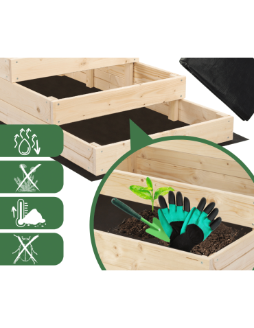 Uprawowe skrzynie ogrodowe- Warzywniaki- skrzynia do uprawy - Drewniana narożna grządka podwyższona kaskadowa inspekt 36x90x90 GRATIS EKO - product 7