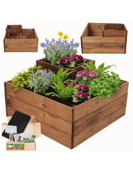 Narożna donica kaskadowa na warzywa drewniana zielnik 36x60x60 GRATISY EKO